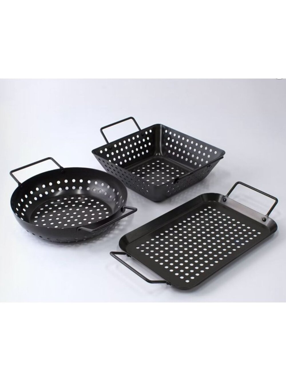 Char-Broil 3-Piece Non-Stick Grill Topper Set With Mini Pans Includes Round, Squ